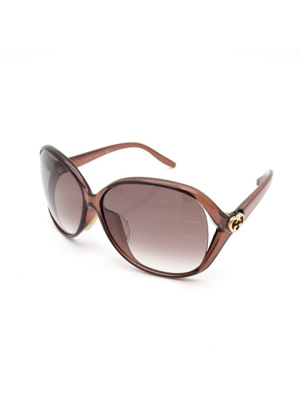 Gucci Interlocking G Heart Sunglasses S Acetate Brown Eyewear